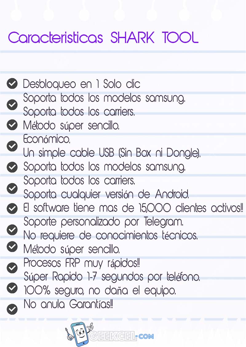 Caracteristicas Shark Tool FRP Caracteristicas Shark Tool FRP