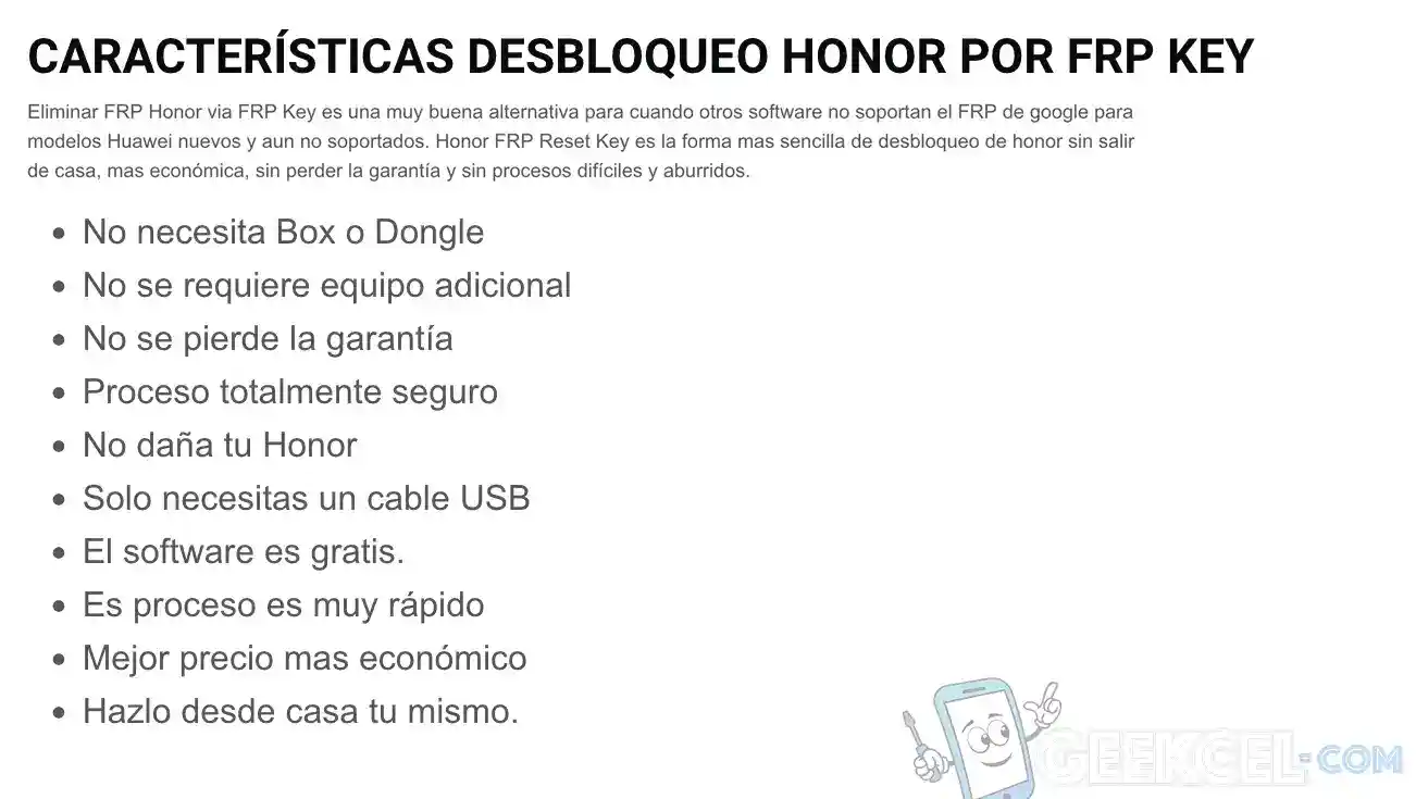 FRP Honor Carcateristicas FRP Honor Carcateristicas